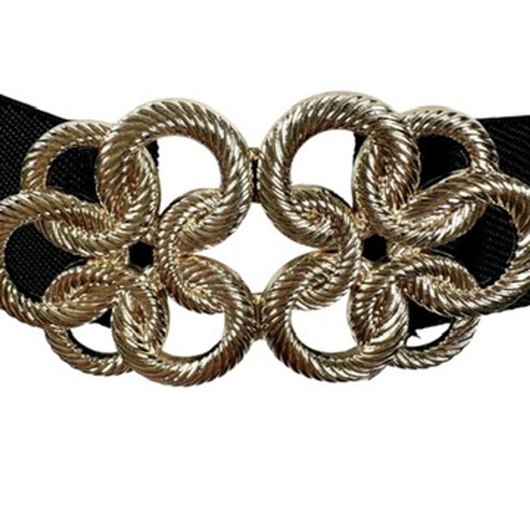 Oracle Braided Gold tone Statement belt Canvas Stretch waist Size S/M Whimsy - Picture 6 of 8